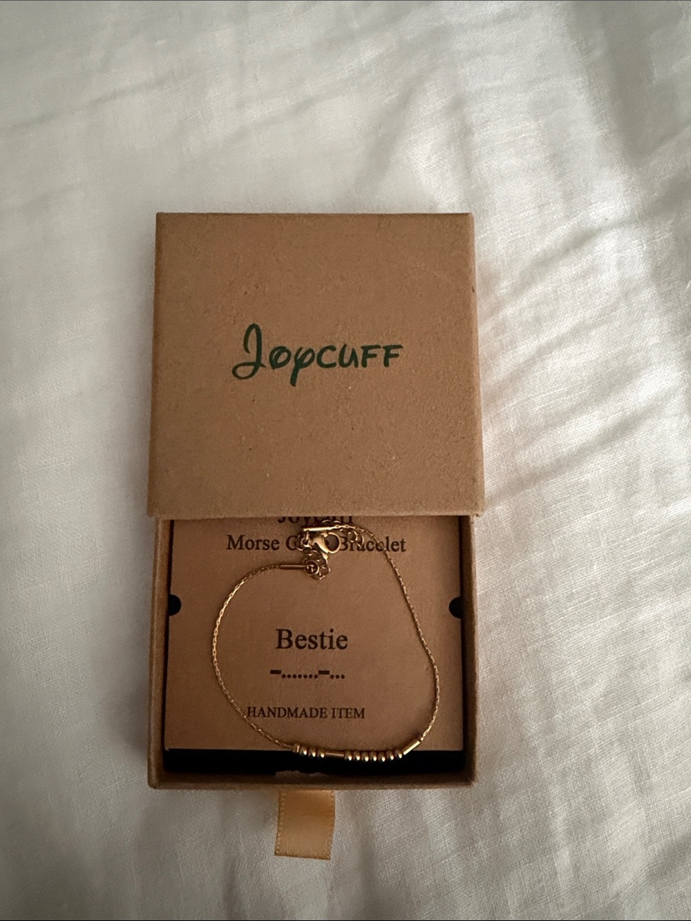 Bestie Gold Morse Code Bracelet by Jopcuff